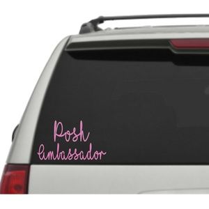 Pink Car Decal with Posh Ambassador Text